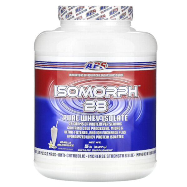 Isomorph 28, Pure Whey Isolate, ванильный молочный коктейль, 5 фунтов (2,27 кг) APS