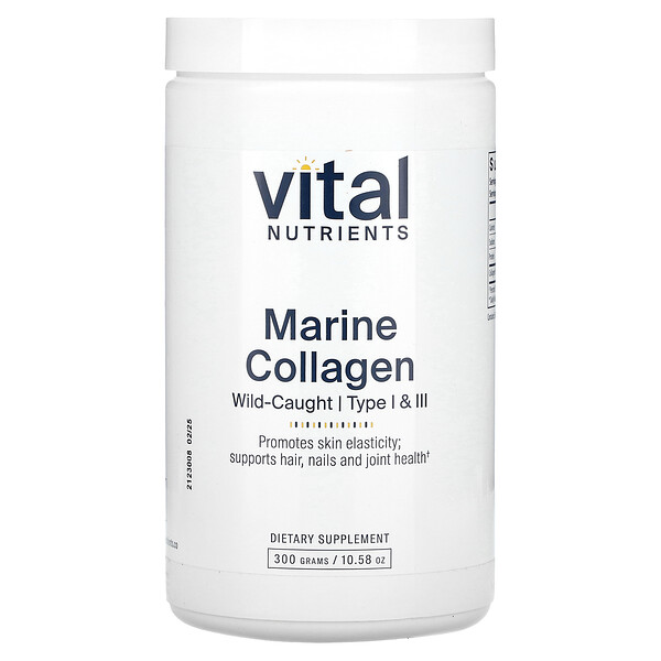 Морской Коллаген Тип I & III, из дикой рыбы - 300 грамм - Vital Nutrients Vital Nutrients