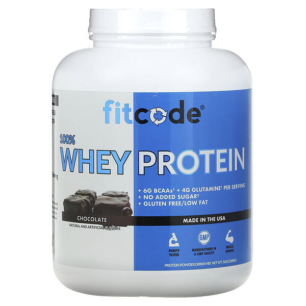 100% сывороточный протеин, шоколад, 5 фунтов (2,268 кг) FITCODE