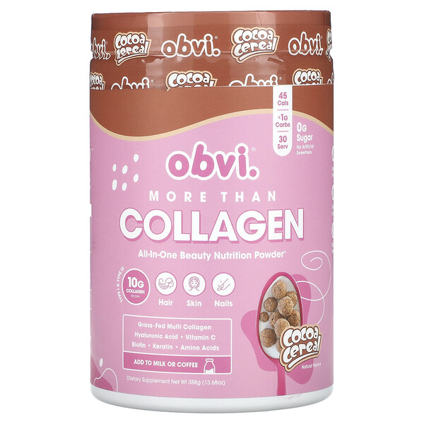 More Than Collagen, Универсальный косметический питательный порошок, какао-хлопья, 13,68 унции (388 г) Obvi