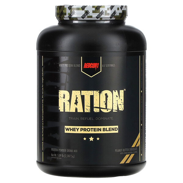 Ration, Смесь сывороточного протеина, шоколад с арахисовым маслом, 5,09 фунта (2307,5 г) Redcon1