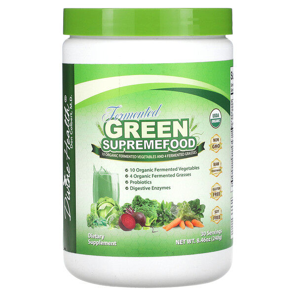 Ферментированный зеленый Supremefood, 8,46 унции (240 г) Divine Health
