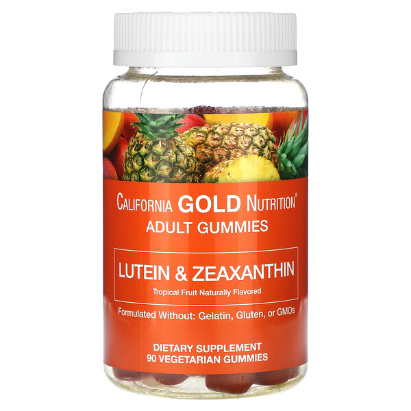 Лютеин и Зеаксантин - Тропические - 90 вегетарианских жевательных конфет - California Gold Nutrition California Gold Nutrition