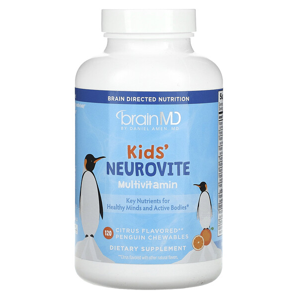Kids', Мультивитамины Neurovite, цитрусовые, 120 жевательных таблеток Penguin BrainMD