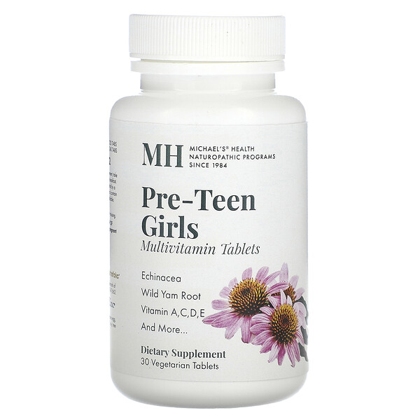 Мультивитамины для девочек-подростков, 30 вегетарианских таблеток Michael's Naturopathic