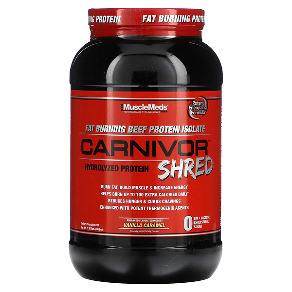 Carnivor Shred, Гидролизованный протеин, ваниль и карамель, 1,91 фунта (868 г) MuscleMeds