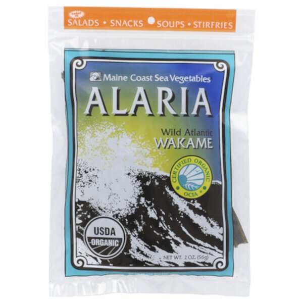 Alaria, Wild Atlantic Wakame, 2 унции (56 г) Maine Coast Sea Vegetables