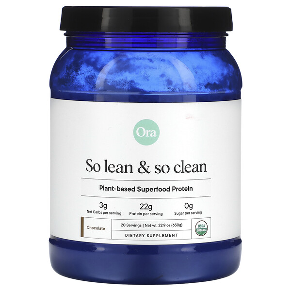 So Lean & So Clean, Растительный Суперфуд Протеин, Шоколад - 650 г - ORA ORA