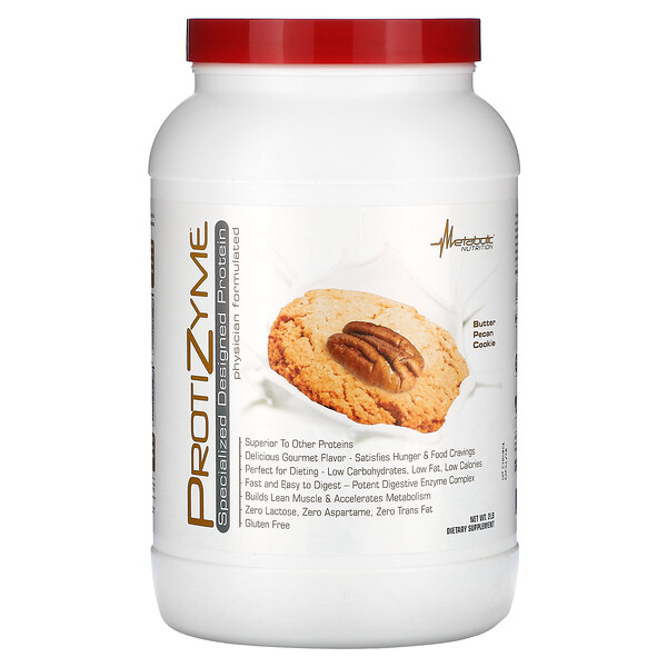 Protizyme, Специально разработанный протеин, печенье с маслом пекан, 2 фунта Metabolic Nutrition