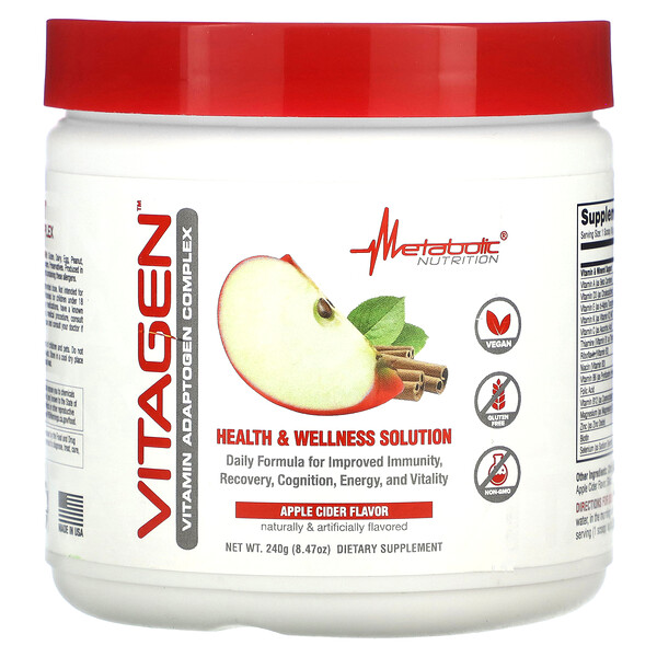 VitaGen, Яблочный сидр, 8,47 унции (240 г) Metabolic Nutrition