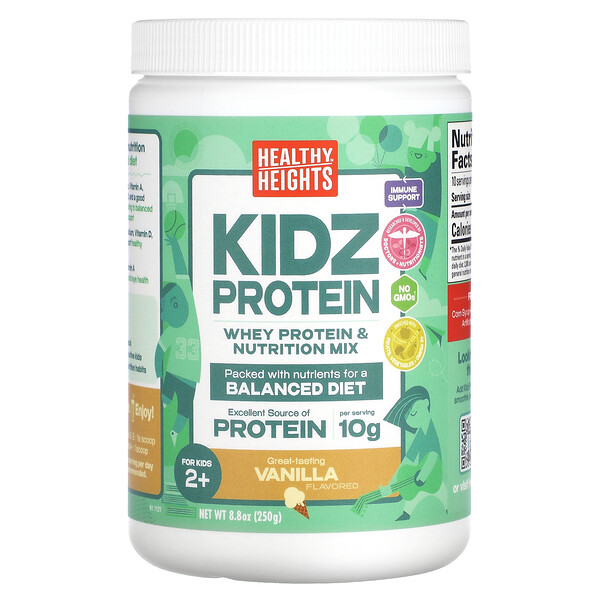 Kidz Protein, Для детей от 2 лет, ваниль, 8,8 унции (250 г) Healthy Heights