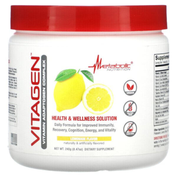 VitaGen, Лимонад, 8,47 унций (240 г) Metabolic Nutrition