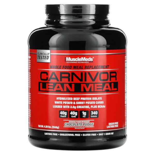 Carnivor Lean Meal, Chocolate Fudge, 4.29 lbs (1,948 g) MuscleMeds