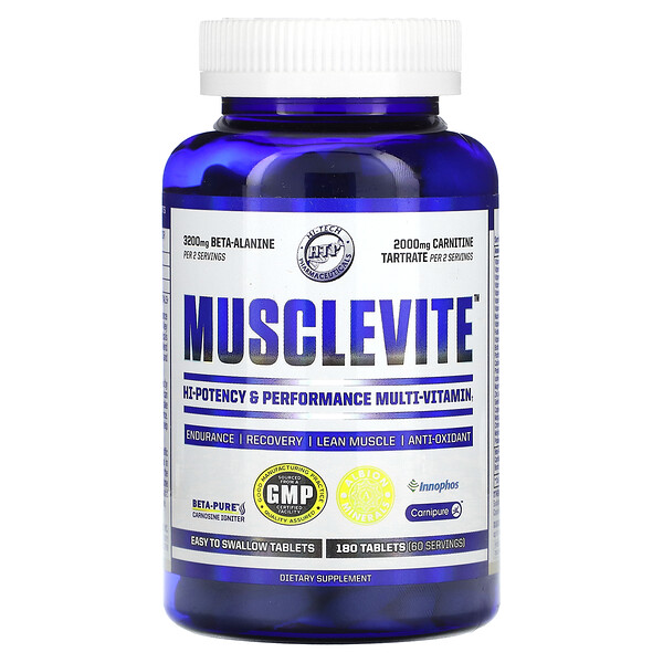 Musclevite, Мультивитамины для повышения потенции и производительности, 180 таблеток Hi Tech Pharmaceuticals