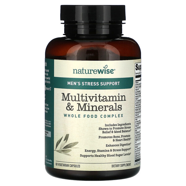 Мужская помощь при стрессе, мультивитамины и минералы, 60 вегетарианских капсул NatureWise
