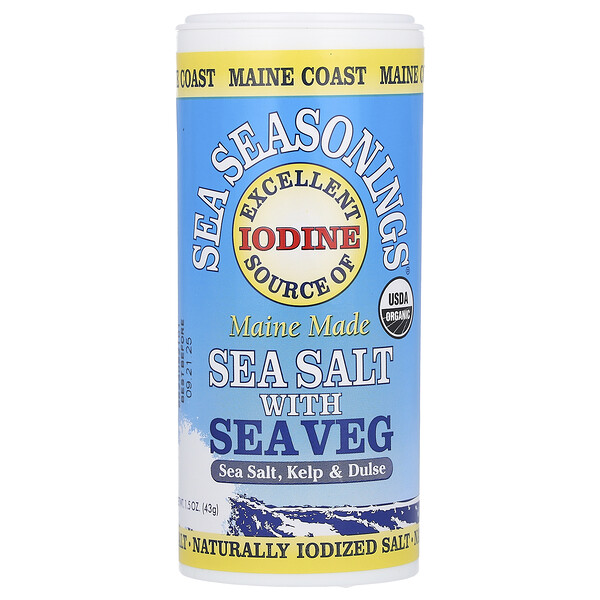 Sea Seasonings, морская соль с морскими овощами, 1,5 унции (43 г) Maine Coast Sea Vegetables
