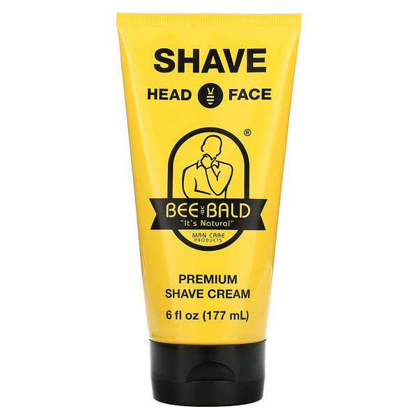 Shave Head & Face, крем для бритья премиум-класса, 6 жидких унций (177 мл) Bee Bald