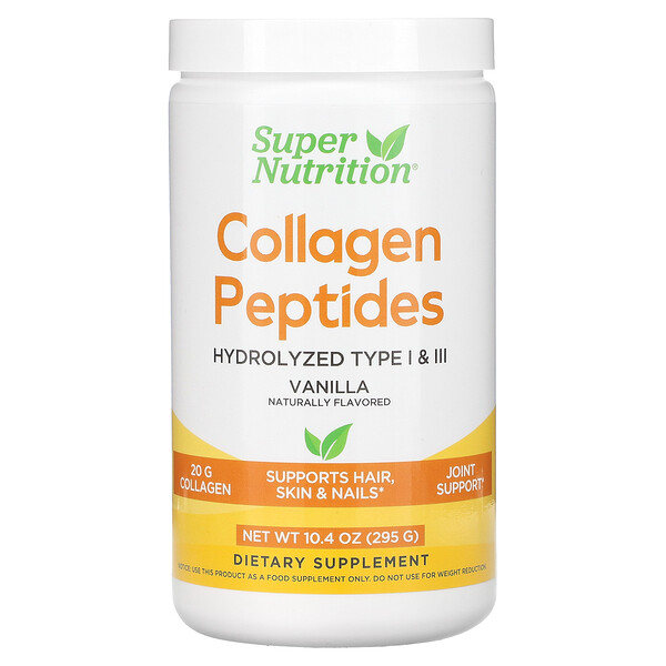 Коллагеновые пептиды, ваниль, 10,42 унции (295,4 г) Super Nutrition