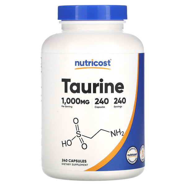 Таурин - 1000 мг - 240 капсул - Nutricost Nutricost
