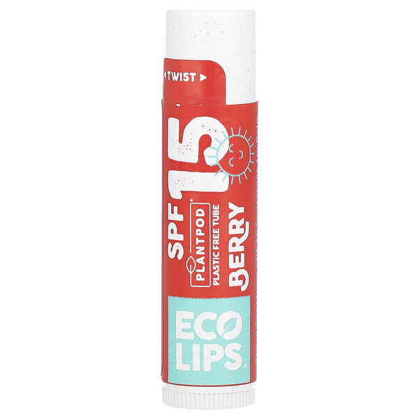 Солнцезащитный бальзам для губ, SPF 15, ягодный, 0,15 унции (4,25 г) Eco Lips Inc.