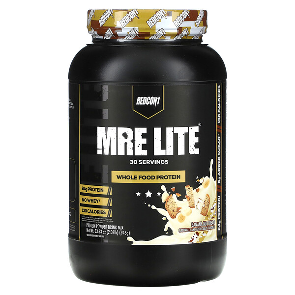MRE Lite, Цельнопищевой белок, хлеб с бананами и орехами, 945 г (2,08 фунта) Redcon1