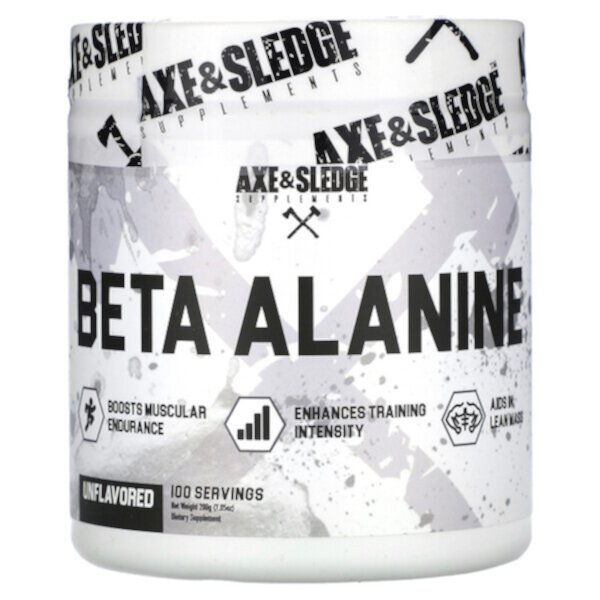 Basics, Бета-аланин, без вкуса, 7,05 унции (200 г) Axe & Sledge Supplements