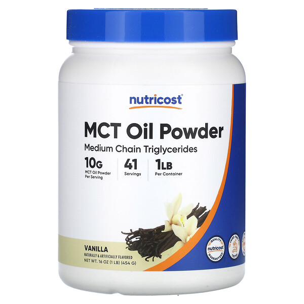 Масляный порошок MCT, ваниль, 16 унций (454 г) Nutricost