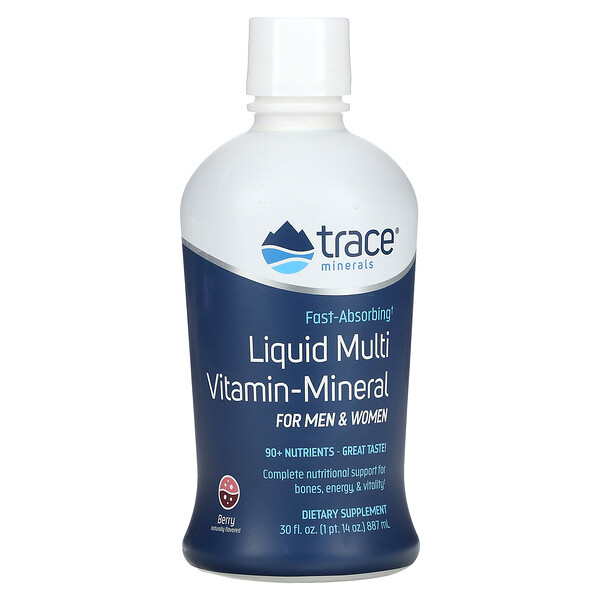 Liquid Multi, витаминно-минеральный комплекс, для мужчин и женщин, ягоды, 30 жидких унций (887 мл) Trace Minerals Research