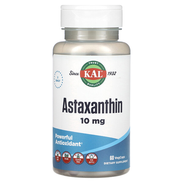 Астаксантин, 5 мг, 60 растительных капсул KAL