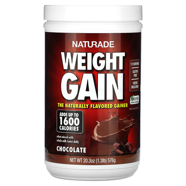 Weight Gain, шоколад, 1,3 фунта (576 г) Naturade