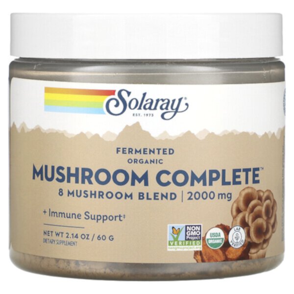 Органический ферментированный грибной комплекс, 2000 мг, 2,14 унции (60 г) Solaray