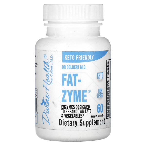 Dr Colbert MD Fat-Zyme, 60 растительных капсул Divine Health