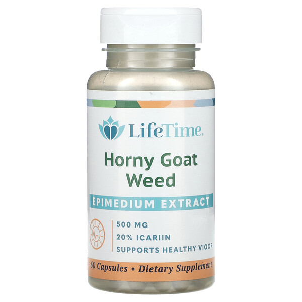 Horny Goat Weed, 500 мг, 60 капсул Lifetime