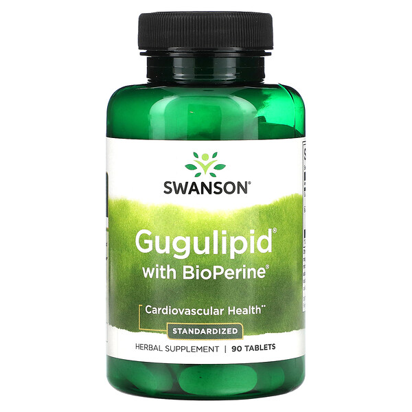 Гугулипид с БиоПерин, Стандартизированный - 90 таблеток - Swanson Swanson