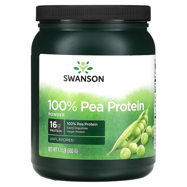 100 % гороховый протеиновый порошок, без вкуса, 1,1 фунта (503 г) Swanson