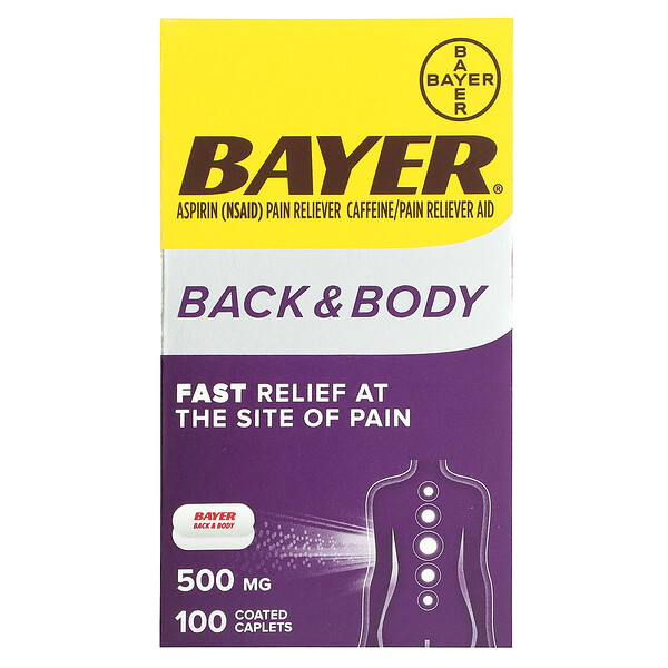 Back & Body, 500 мг, 100 капсул, покрытых оболочкой Bayer
