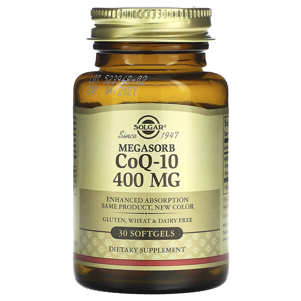 Megasorb CoQ-10, 400 мг, 30 мягких таблеток Solgar
