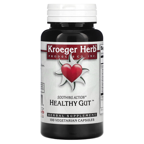 Здоровый кишечник, 100 вегетарианских капсул Kroeger Herb Co