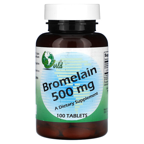 Бромелайн, 500 мг, 100 таблеток World Organic