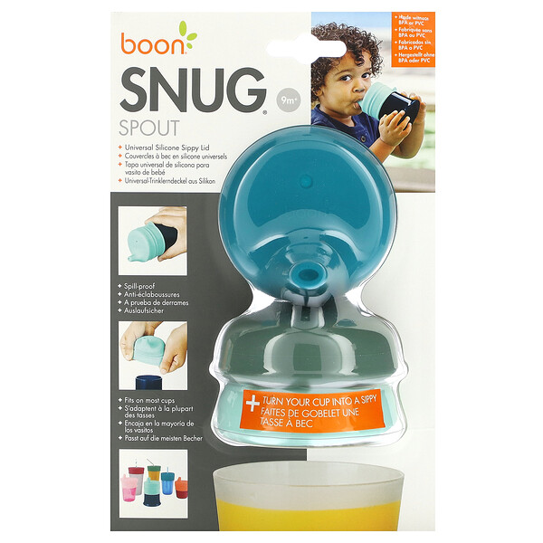 Snug Spout, универсальная силиконовая крышка-непроливайка, от 9 месяцев, 3 крышки Boon