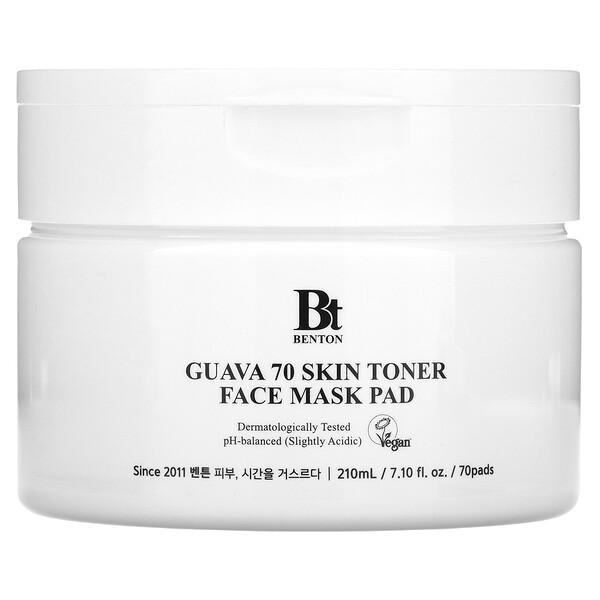Guava 70 Skin Toner Face Beauty Mask Pad, 70 подушечек, 7,1 жидких унций (210 мл) Benton