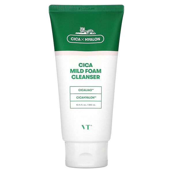 Cica Mild Foam Cleanser, 10,14 жидких унций (300 мл) VT Cosmetics