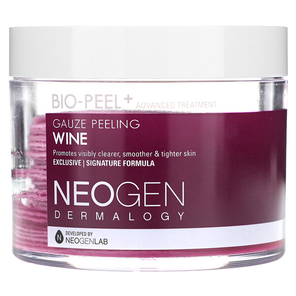 Dermalogy, Bio-Peel + Advanced Treatment, марлевый пилинг, вино, 30 штук, 6,76 жидких унций (200 мл) Neogen