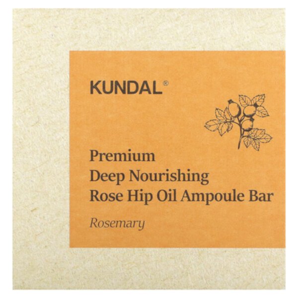 Мыло Rose Hip Oil Ampoule, розмарин, 3,53 унции (100 г) Kundal