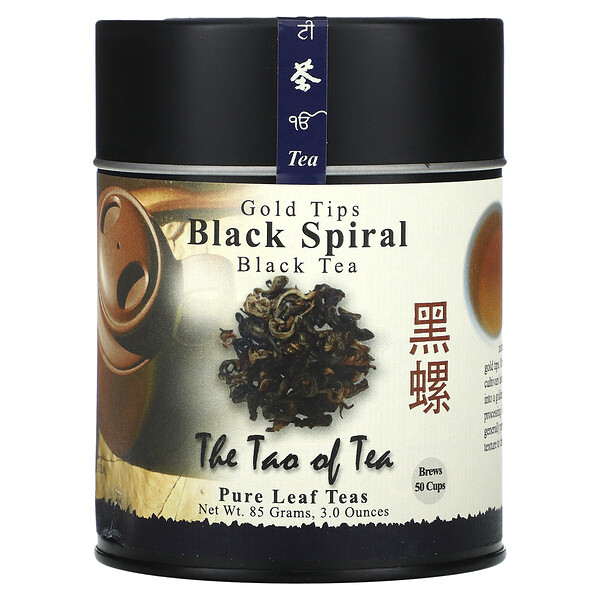 Gold Tips Black Spiral, Black Tea, 3 oz (85 g) The Tao of Tea