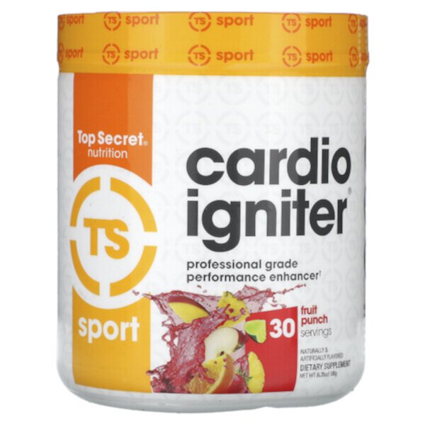 Sport, Cardio Igniter, усилитель производительности профессионального уровня, фруктовый пунш, 6,35 унции (180 г) Top Secret Nutrition