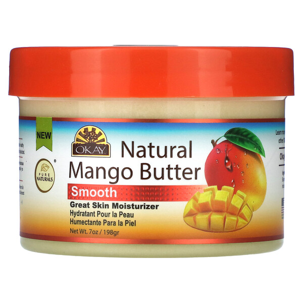 Natural Mango Butter, Smooth, 7 oz (198 g) Okay Pure Naturals