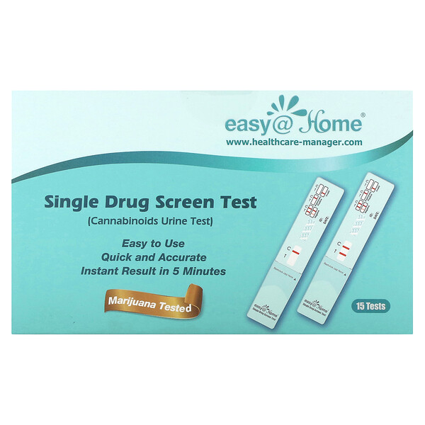 Скрининговый тест на один наркотик, анализ мочи на каннабиноиды, 15 тестов Easy@Home