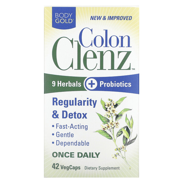 Colon Clenz, Регулярность и Детокс, 42 растительные капсулы BodyGold