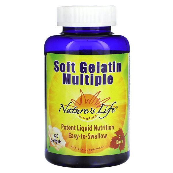 Soft Gelatin Multiple, 120 Softgels (Мягкие капсулы) Nature's Life